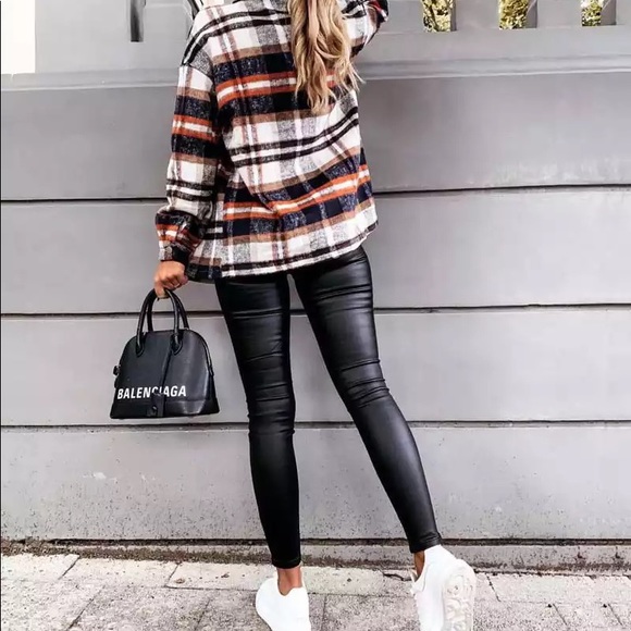 Coming soon! Holds available; Flannel plaid jacket // button down cozy top s m l - Picture 4 of 5